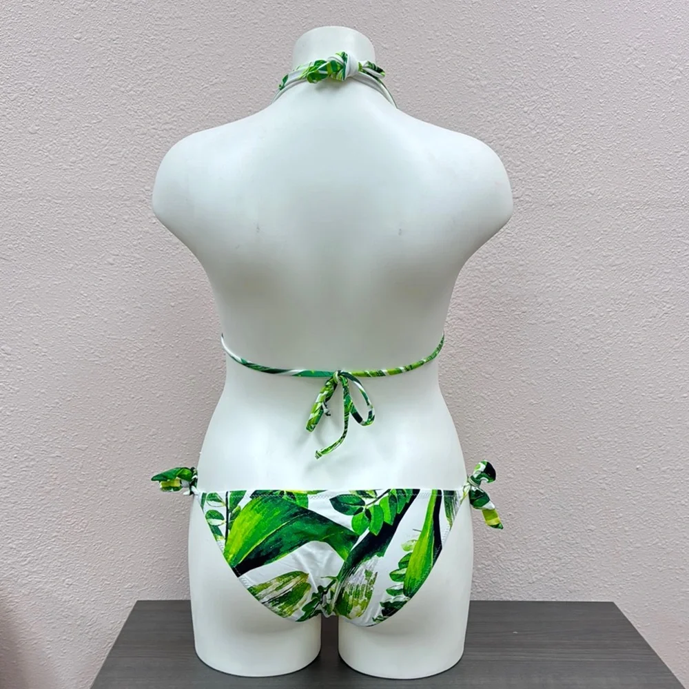 Tropical Leaf Print Bikini Set - Picture 7 of 8